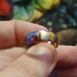 Rainbow Paw Print Ring